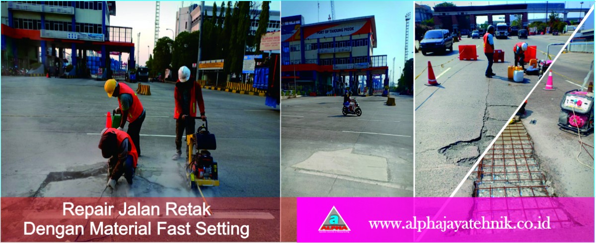 Grouting Jalan Rusak Hanya 2 jam bisa open traffic